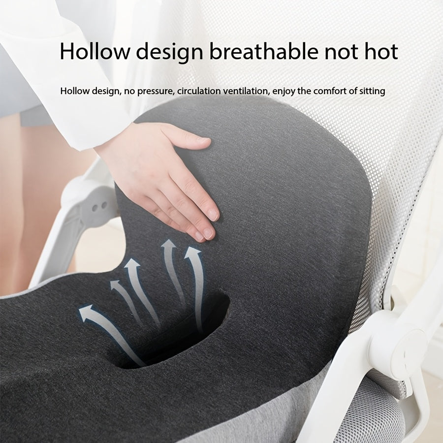 Ergonomic Office Chair Cushion with Memory Foam & Breathable Fabric - Posture-Correcting Lumbar Support, Slow-Rebound Pressure Relief, Irregular Contour Design for Home & Office Chairs (Grey/Black), Posture Corrector, Modern Aesthetic, Slow Rebound Foam