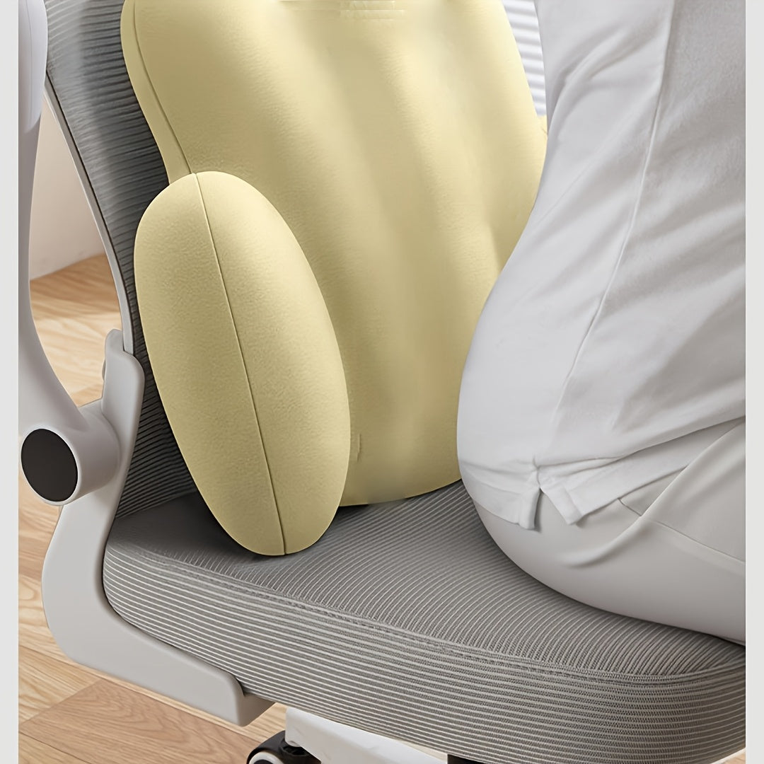 Ergonomic Coral-Shaped Memory Foam Waist Support Cushion - Lightweight Portable Design, Machine Washable, Ideal for Office Chairs, Car Seats, Wheelchairs, Home & Office Use, Comfortable Posture, Durable Fabric