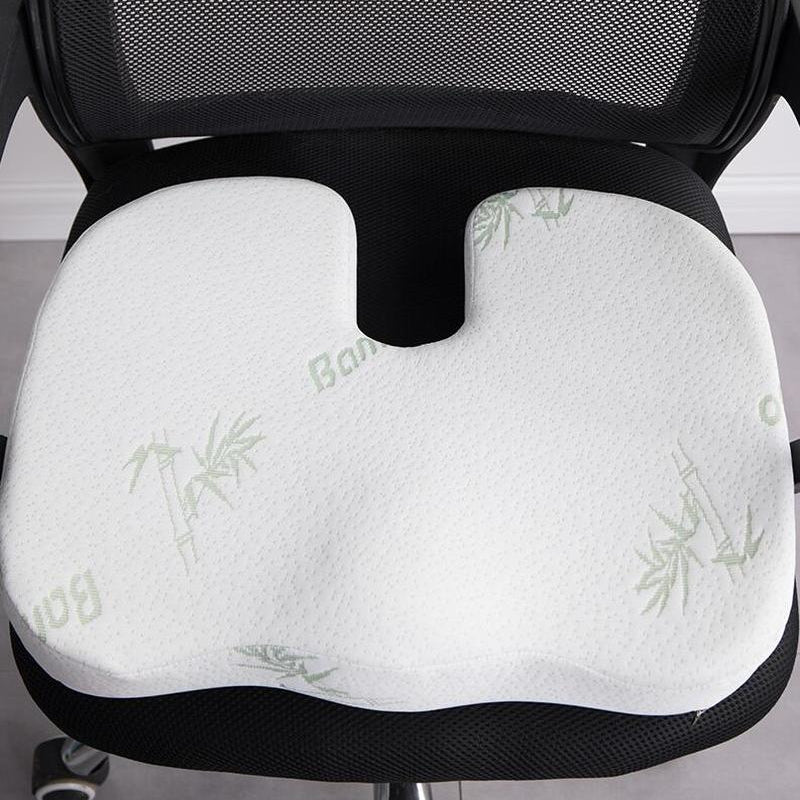 Relieve Back Pain & Improve Posture with Bamboo Fiber Memory Foam Waist Support Cushion Set for Home & Office Chairs