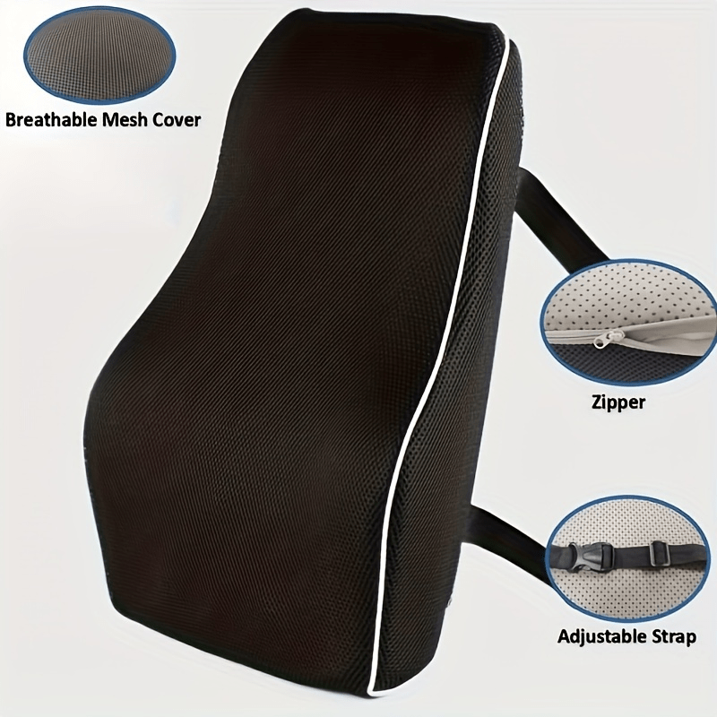 Lumbar Support Pillow for Office Chair Back Support Pillow for Car, Computer, Gaming Chair, Recliner Back Cushion for Pain Relief Improve Posture, Mesh Cover Double Adjustable Straps