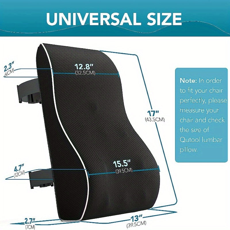 Lumbar Support Pillow for Office Chair Back Support Pillow for Car, Computer, Gaming Chair, Recliner Back Cushion for Pain Relief Improve Posture, Mesh Cover Double Adjustable Straps