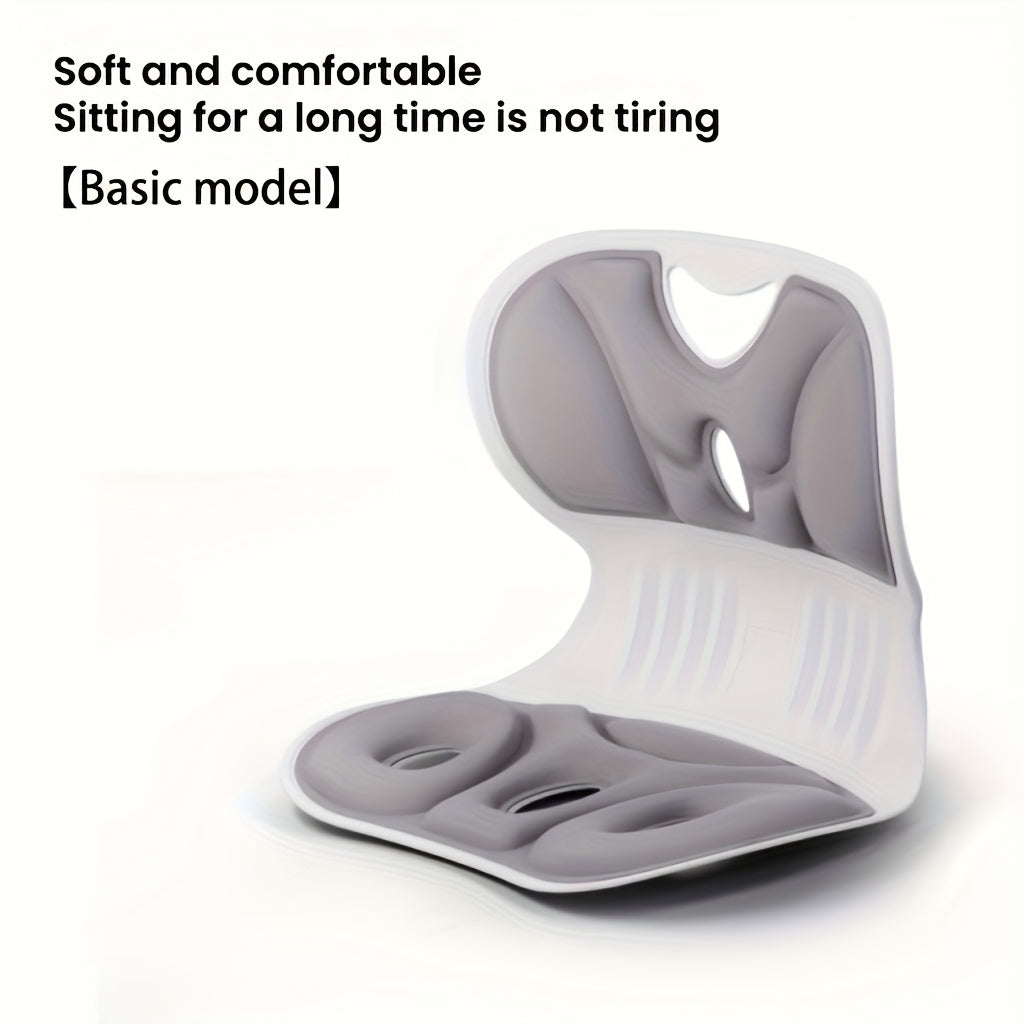 Ergonomic Lumbar Support Pillow - Anti-Fatigue Back Cushion for Study & TV, Breathable Washable Nylon Cover, Multi-Purpose Non-Electric Seat Cushion with Pressure Relief & Posture Support, Black/Gray, Posture Improvement, Modern Design, Durable