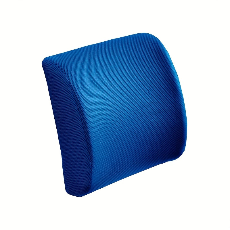 1pc Vintage Anime-Inspired Lumbar Pillow - Blue Geometric Pattern, Breathable Mesh Fabric, Zipper Closure for Easy Cleaning, Ideal for Office Chairs & Car Seats, Adult Use Only, All-Season Comfort, Office Comfort Accessory | Anime Theme Pillow | Zippered