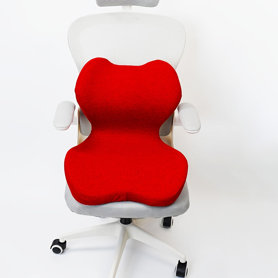 Ergonomic Office Chair Cushion with Integrated Backrest - Memory Foam Seat Cushion, Lightweight & Portable, Medium Soft Support for All Seasons, Black, Ergonomic Design for Posture & Comfort, Ergonomic Office Chair, Posture Support, Sleek Cushion Design,