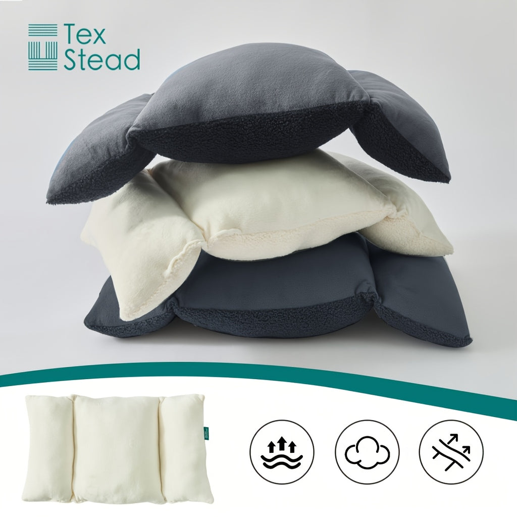 1pc, Fleece Lumbar Support Pillow, 3-Section Back Cushion for Office Chair, Comfortable Lumbar Support Pad for Car Seat and Sofa, Gaming Chair Lumbar Cushion with Washable Cover