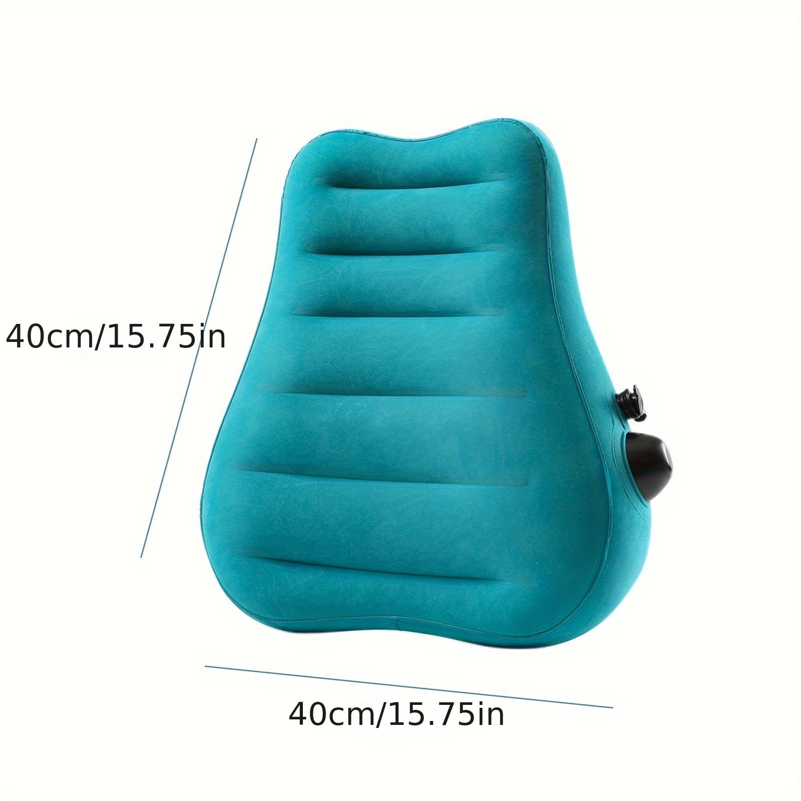 Teal Inflatable Lumbar Support Pillow - Ergonomic Travel Cushion with Pressure Relief Design for Long-Distance Flights, High-Speed Trains & Office Use - Washable Synthetic Fiber Cover, All-Season Comfort, Flight Comfort Accessory | Snug Fit Design,