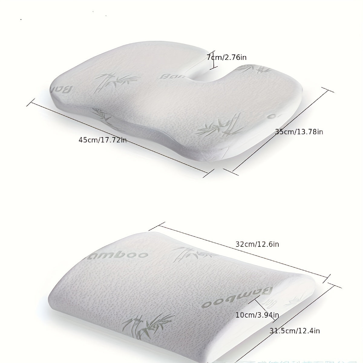 2pcs/set of memory slow rebound cushion, suitable for office chair cushion, car booster cushion, etc., 1 waist support cushion + 1 dining chair cushion, back support car office cushion
