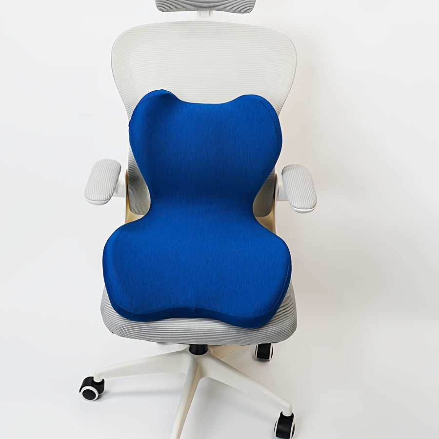 Ergonomic Office Chair Cushion with Integrated Backrest - Memory Foam Seat Cushion, Lightweight & Portable, Medium Soft Support for All Seasons, Black, Ergonomic Design for Posture & Comfort, Ergonomic Office Chair, Posture Support, Sleek Cushion Design,