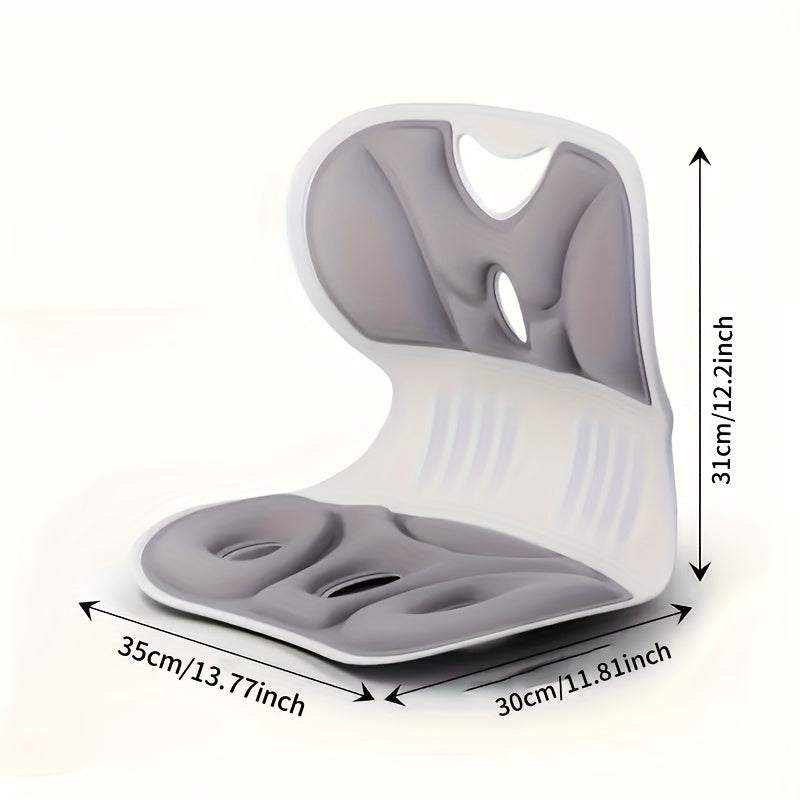 Ergonomic Lumbar Support Pillow - Anti-Fatigue Back Cushion for Study & TV, Breathable Washable Nylon Cover, Multi-Purpose Non-Electric Seat Cushion with Pressure Relief & Posture Support, Black/Gray, Posture Improvement, Modern Design, Durable