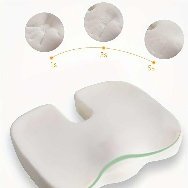 Ergonomic Memory Foam Chair Cushion Set with Lumbar Support - Thick, Height-Boosting Seat Pad for Office, Study & Bedroom Use - White
