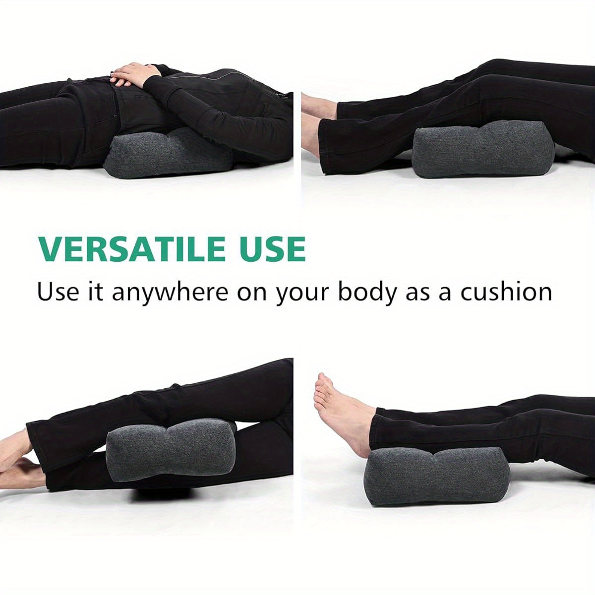 Lumbar Support Pillow for Office Chair, Back Support Pillow for Back, Car, Chair and Couch, 17, 5 x 11, 5 x 5, 5in, Charcoal, 2, 1 Pounds Shredded, Soft, Elastic, Supportive, Back Support Pillow | Ergonomic Design | Durable Fabric, Back Support Pillow for