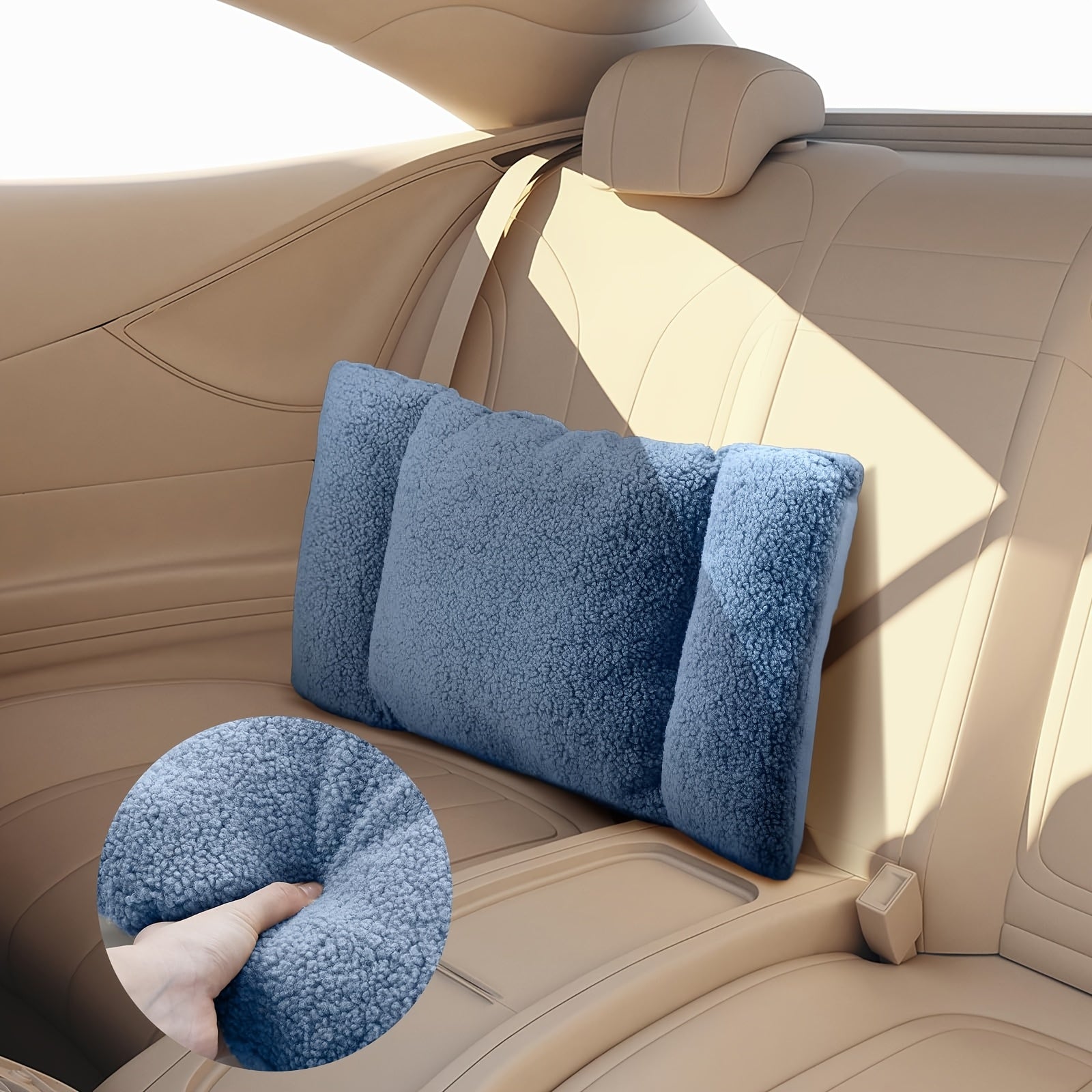 3-Gear Waist Support Pillow for Office Chairs and Sofas - Soft Polyester Knot Back Pad, Designed for Hand Washing, Grey, 3-Gear Adjustable Sitting Comfort Pillow, Home or Office Use