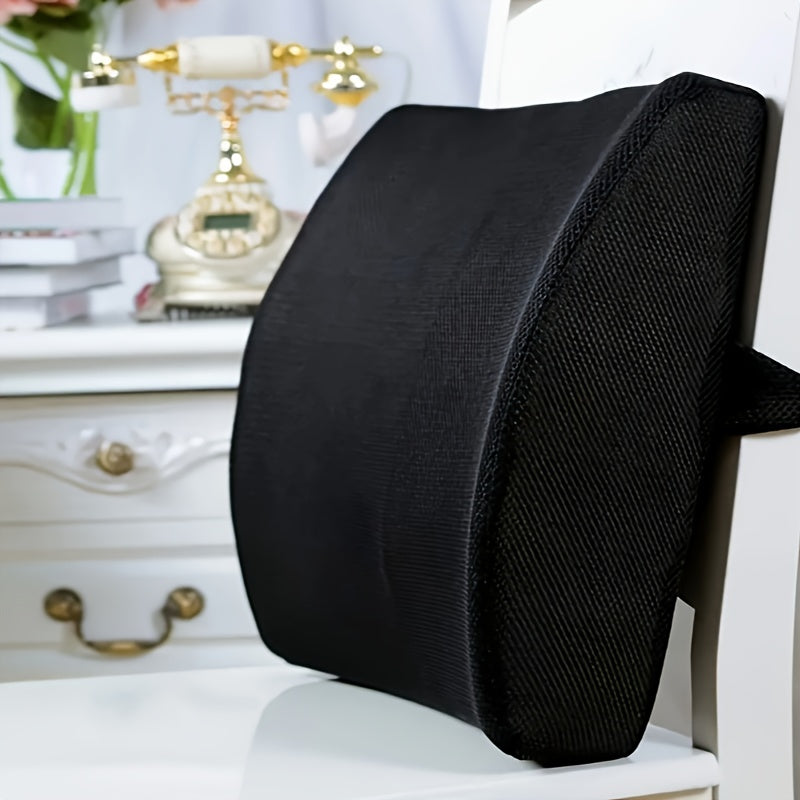 Anthropomorphic Memory Foam Lumbar Support Pillow, Suitable for Office Chairs and Car Seats - Adjustable Backrest Cushion with Breathable Mesh, Perfect Balance and Posture Correction, Black, Car Seat Pad