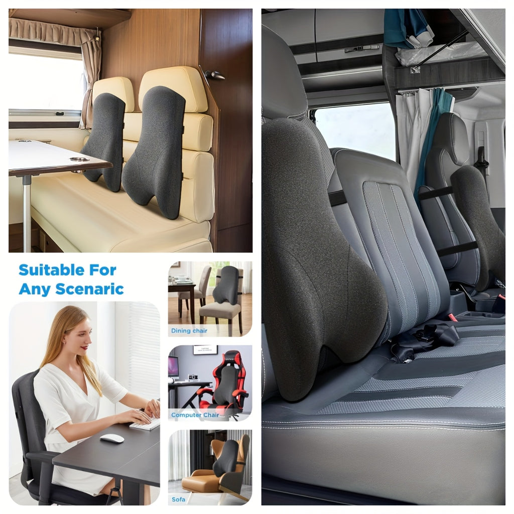 Long Back Support Pillow for Caravans Recliner Sitting Back Cushion for Comfort, Big Ergonomics orthopedic Posture Backrest Pillow- Memory Foam Back Cushion for Car Seat Office Chair, Desk Chair, Gaming Chair