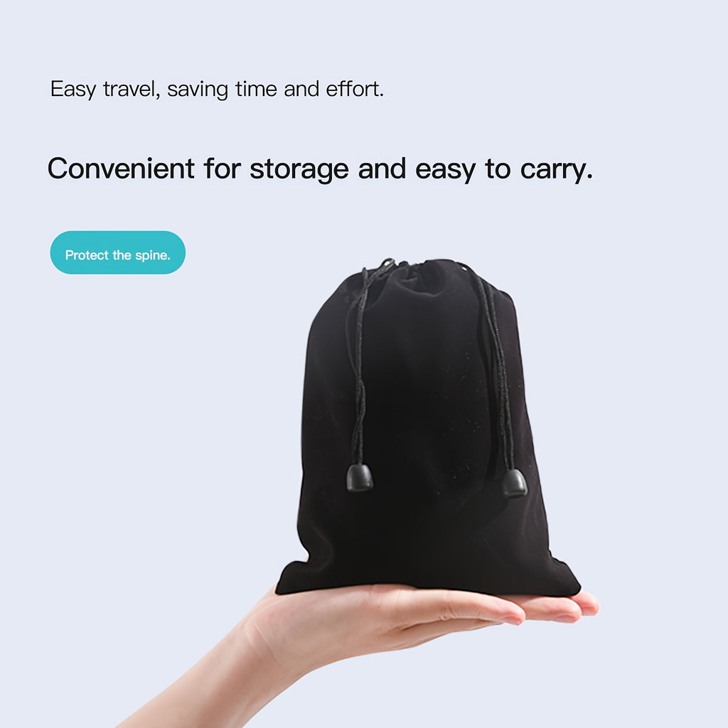 Teal Inflatable Lumbar Support Pillow - Ergonomic Travel Cushion with Pressure Relief Design for Long-Distance Flights, High-Speed Trains & Office Use - Washable Synthetic Fiber Cover, All-Season Comfort, Flight Comfort Accessory | Snug Fit Design,
