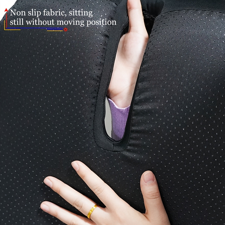 Ergonomic Office Chair Cushion with Memory Foam & Breathable Fabric - Posture-Correcting Lumbar Support, Slow-Rebound Pressure Relief, Irregular Contour Design for Home & Office Chairs (Grey/Black), Posture Corrector, Modern Aesthetic, Slow Rebound Foam