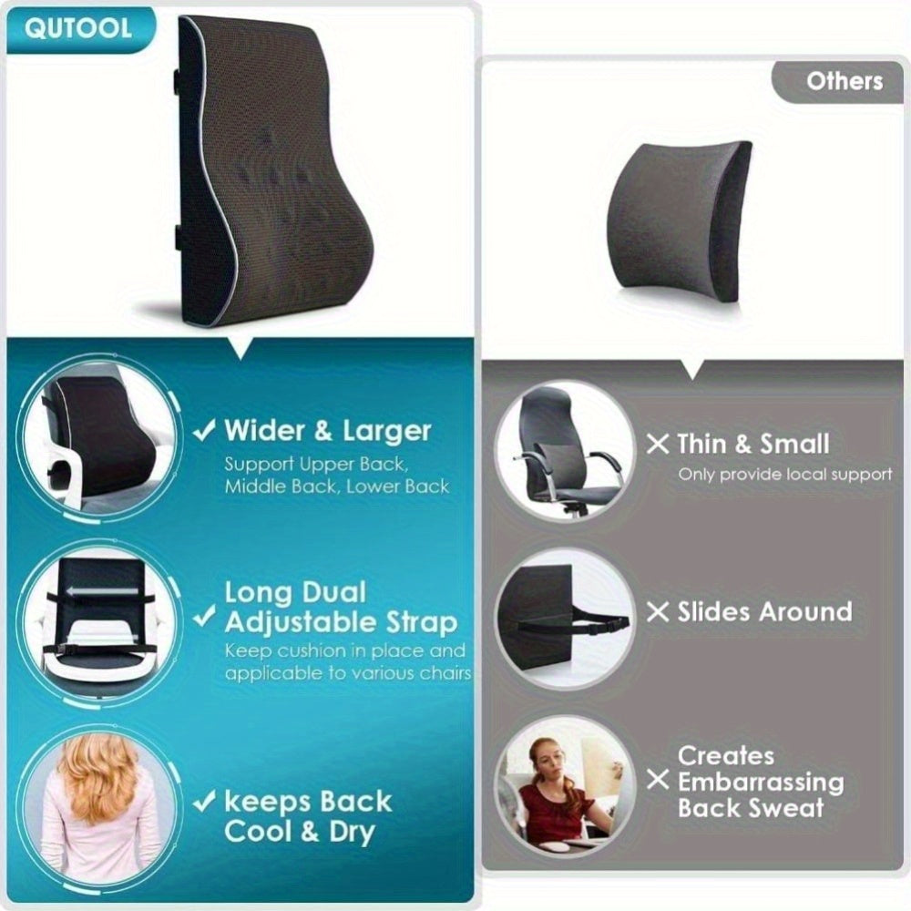 Office Lumbar Support, The Savior for Those Who Sit for Long Periods! Slow-Rebound Lumbar Cushion, Super Comfortable for Lower Back Support, Ergonomic Waist Pillow, Conforms And Supports, Say Goodbye to Back.