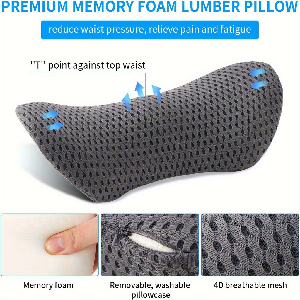 Lumbar Pillow, Lumbar Support Pillow, Suitable for Office Chairs and Car Seats, Back Support Pillow, Used to Lower Back, Used for Sleeping, Driving, Resting