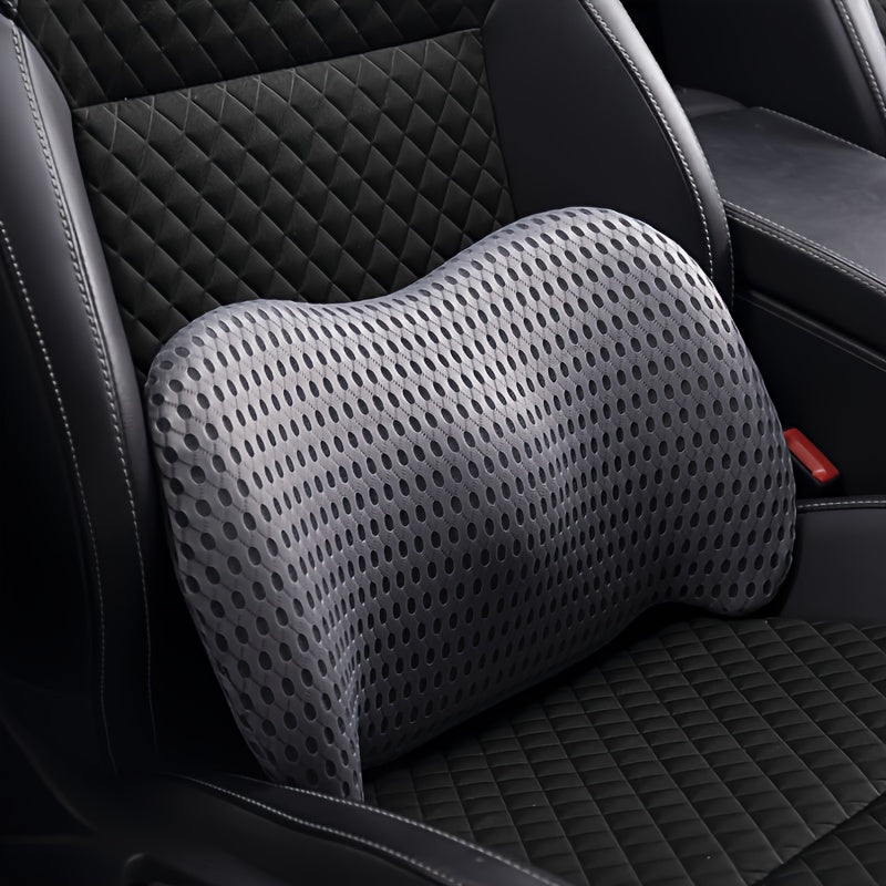 Ergonomic lumbar support pillow with adjustable seat belt - pillows for office chairs, cars, and beds, black, orthopedic design, for spinal alignment, chair pillow | ergonomic design | pillow, lumbar support pillow