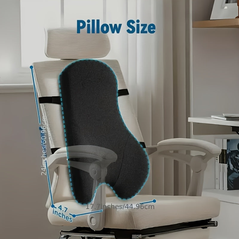 Long Back Support Pillow for Caravans Recliner Sitting Back Cushion for Comfort, Big Ergonomics orthopedic Posture Backrest Pillow- Memory Foam Back Cushion for Car Seat Office Chair, Desk Chair, Gaming Chair