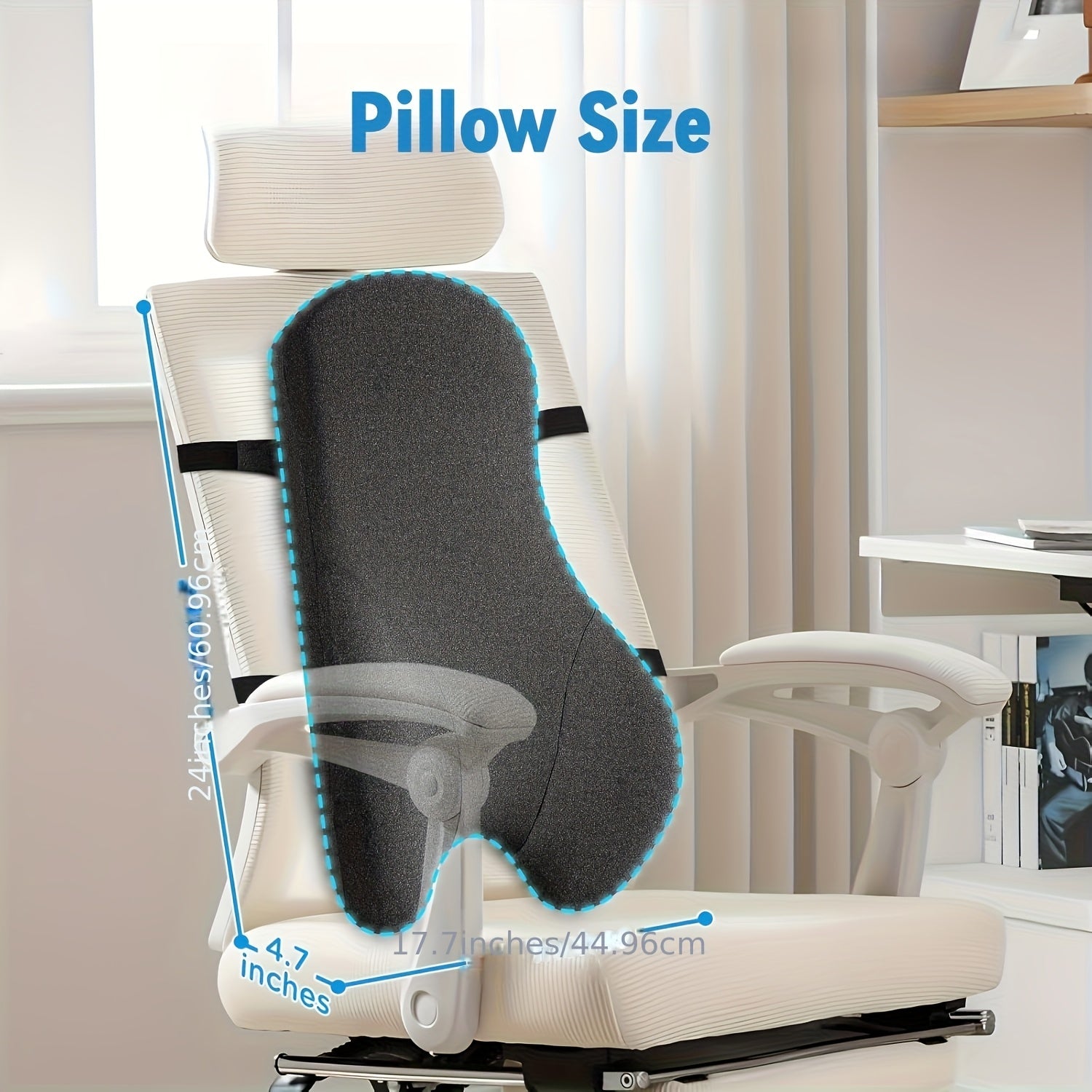 Long Back Support Pillow for Caravans Recliner Sitting Back Cushion for Comfort, Big Ergonomics orthopedic Posture Backrest Pillow- Memory Foam Back Cushion for Car Seat Office Chair, Desk Chair, Gaming Chair