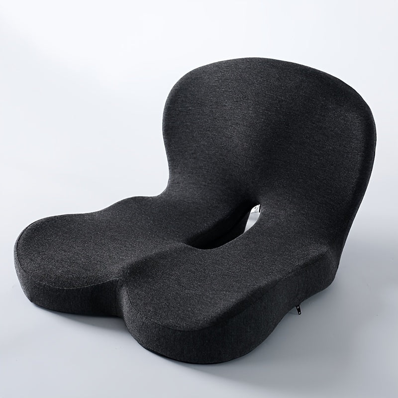 Ergonomic Office Chair Cushion with Memory Foam & Breathable Fabric - Posture-Correcting Lumbar Support, Slow-Rebound Pressure Relief, Irregular Contour Design for Home & Office Chairs (Grey/Black), Posture Corrector, Modern Aesthetic, Slow Rebound Foam
