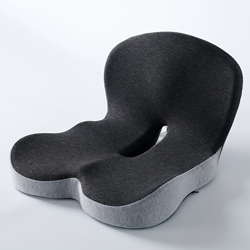 Ergonomic Office Chair Cushion with Memory Foam & Breathable Fabric - Posture-Correcting Lumbar Support, Slow-Rebound Pressure Relief, Irregular Contour Design for Home & Office Chairs (Grey/Black), Posture Corrector, Modern Aesthetic, Slow Rebound Foam