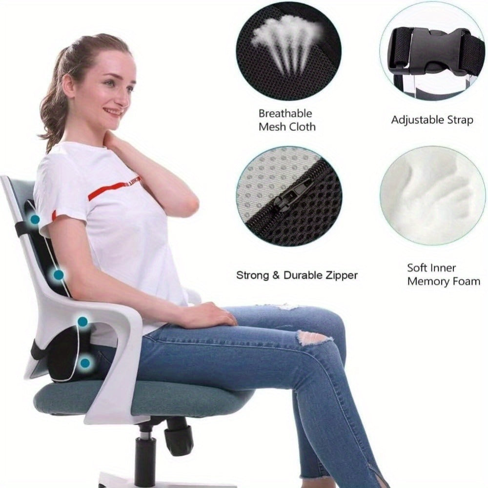 Office Lumbar Support, The Savior for Those Who Sit for Long Periods! Slow-Rebound Lumbar Cushion, Super Comfortable for Lower Back Support, Ergonomic Waist Pillow, Conforms And Supports, Say Goodbye to Back.