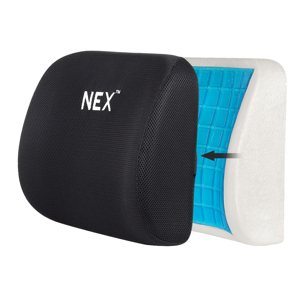 PRALENA 1pc Lumbar Pillow with Nylon Jacket & Straps, Ergonomic Design for Lumbar Support. Ideal for Office Chairs, Car Seats & Home Sofas. Relieves Back, Great for Adults. Size: 14.5"x11.5"x5"