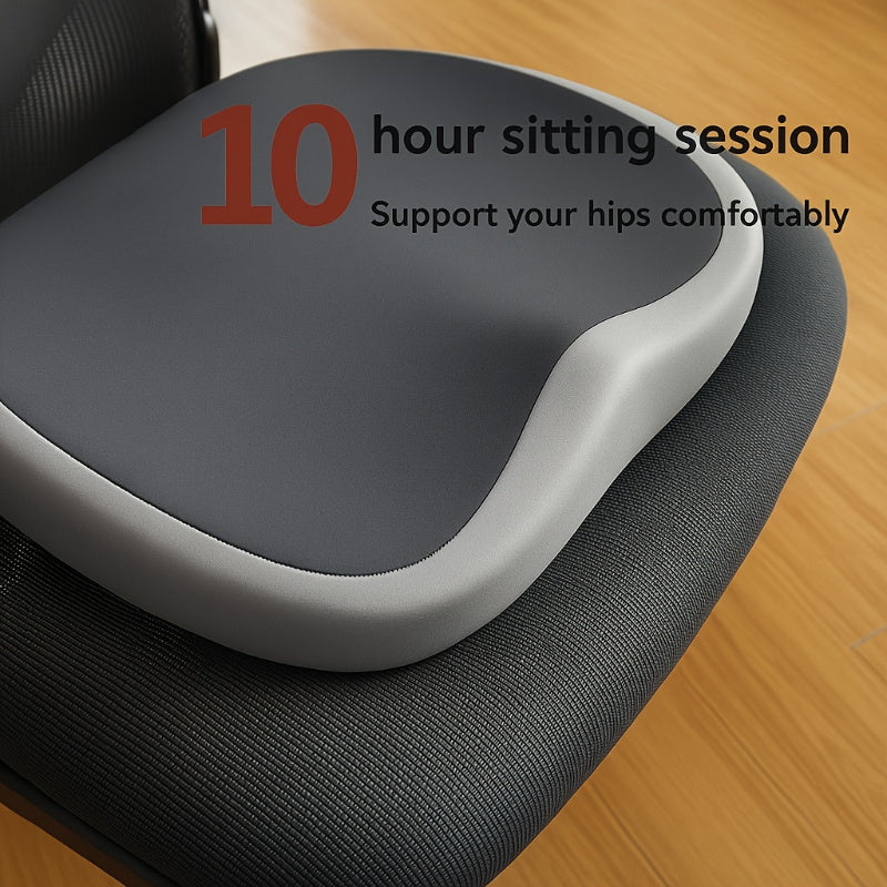 10-Hour Ergonomic Memory Foam Office Chair Pad - Adjustable Hip & Lumbar Support, Durable Polyester, Reduces Back Pain & Improves Posture, Comfortable Office Chair for Home, Car, and Workspace Use, Chair for Office, Home Seating Solution, Modern Seating,