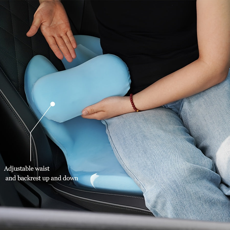 Ergonomic Memory Foam Office Chair Cushion – Lumbar Support for Car Seats, Relaxing Waist Pillow with Soft Non-Woven Fabric Cover, Prevents Collapse & Postpartum Discomfort, Available in Gray/Pink/Blue/Black