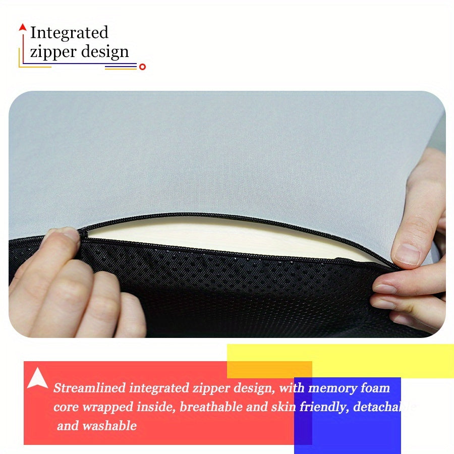 Ergonomic Office Chair Cushion with Memory Foam & Breathable Fabric - Posture-Correcting Lumbar Support, Slow-Rebound Pressure Relief, Irregular Contour Design for Home & Office Chairs (Grey/Black), Posture Corrector, Modern Aesthetic, Slow Rebound Foam