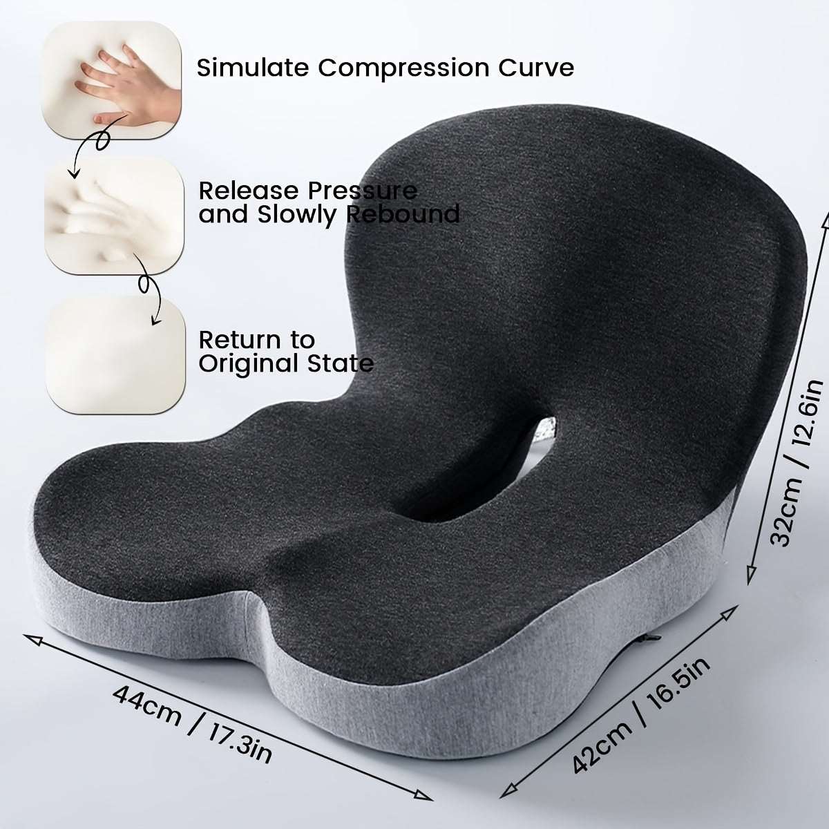 Ergonomic Back Support Seat Cushion - Soft, Supportive Office Chair & Gaming Chair Pad for Long Hours of Sitting, Driving, and Desk Work - Perfect Gift for Back-to-School Season, Black, Backrest Cushion, Comfortable Seating, Contoured Design, Durable