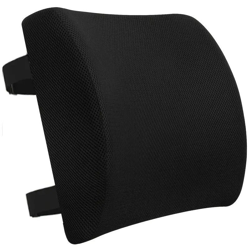 Comfortable Office Chair Lumbar Support Pillow Back Cushion Suitable for Car Gaming Chairs Home Use Relief Posture Improvement Dual Adjustable Straps Black