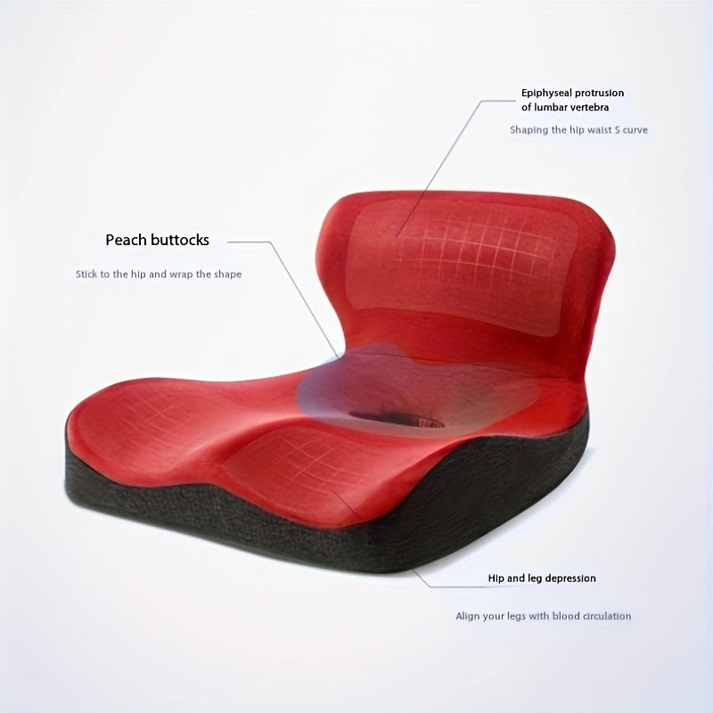 Ergonomic Office Chair Cushion with Lumbar Support - Extra Wide Seat Pad, Memory Technology, Anti-Hemorrhoids & Breathable Design, for Home, Car, Desk - Posture Correction & Hip Alignment - (5 Colors Available), Seat Cushion for Chair, Home Seating