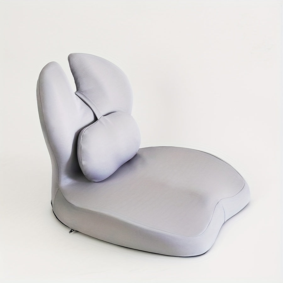 Ergonomic Memory Foam Office Chair Cushion – Lumbar Support for Car Seats, Relaxing Waist Pillow with Soft Non-Woven Fabric Cover, Prevents Collapse & Postpartum Discomfort, Available in Gray/Pink/Blue/Black