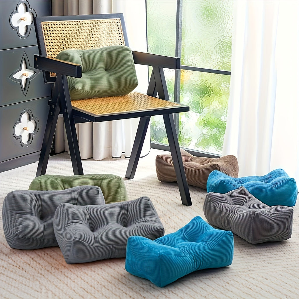 1pc Thickened Multi-Functional Lumbar Support Pillow, Retro Style Machine Washable Corduroy Fabric Suitable for Office Chairs and Home Decor, Concave Seat Cushion with Polyester Filling, Backrest Nap Pillow, Can Be Used as Headrest. 7.87inch*15.75inch
