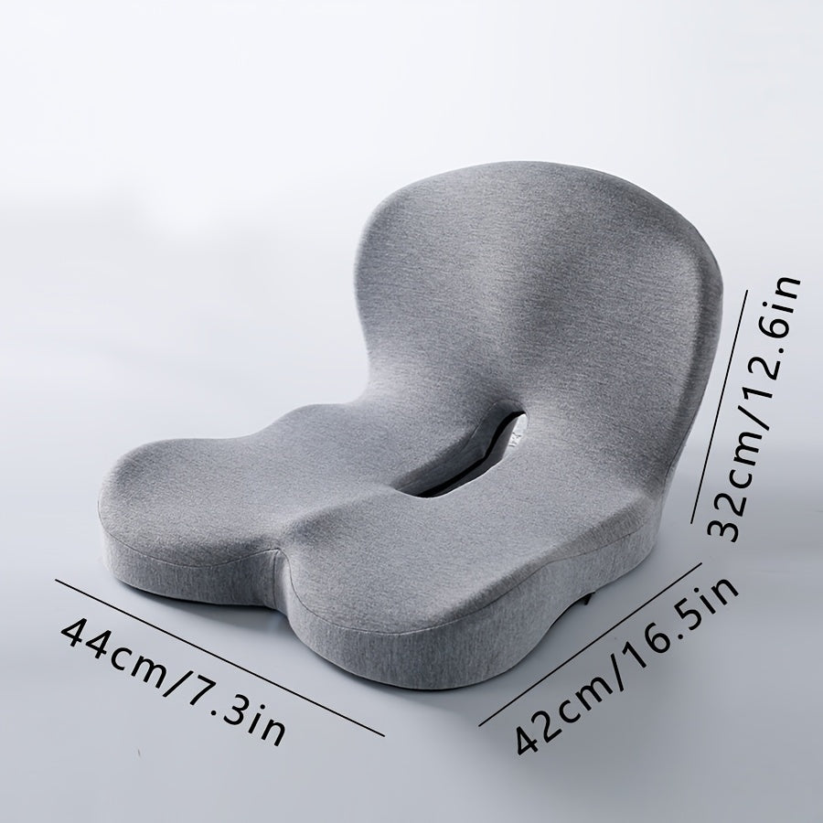 Ergonomic Office Chair Cushion with Memory Foam & Breathable Fabric - Posture-Correcting Lumbar Support, Slow-Rebound Pressure Relief, Irregular Contour Design for Home & Office Chairs (Grey/Black), Posture Corrector, Modern Aesthetic, Slow Rebound Foam