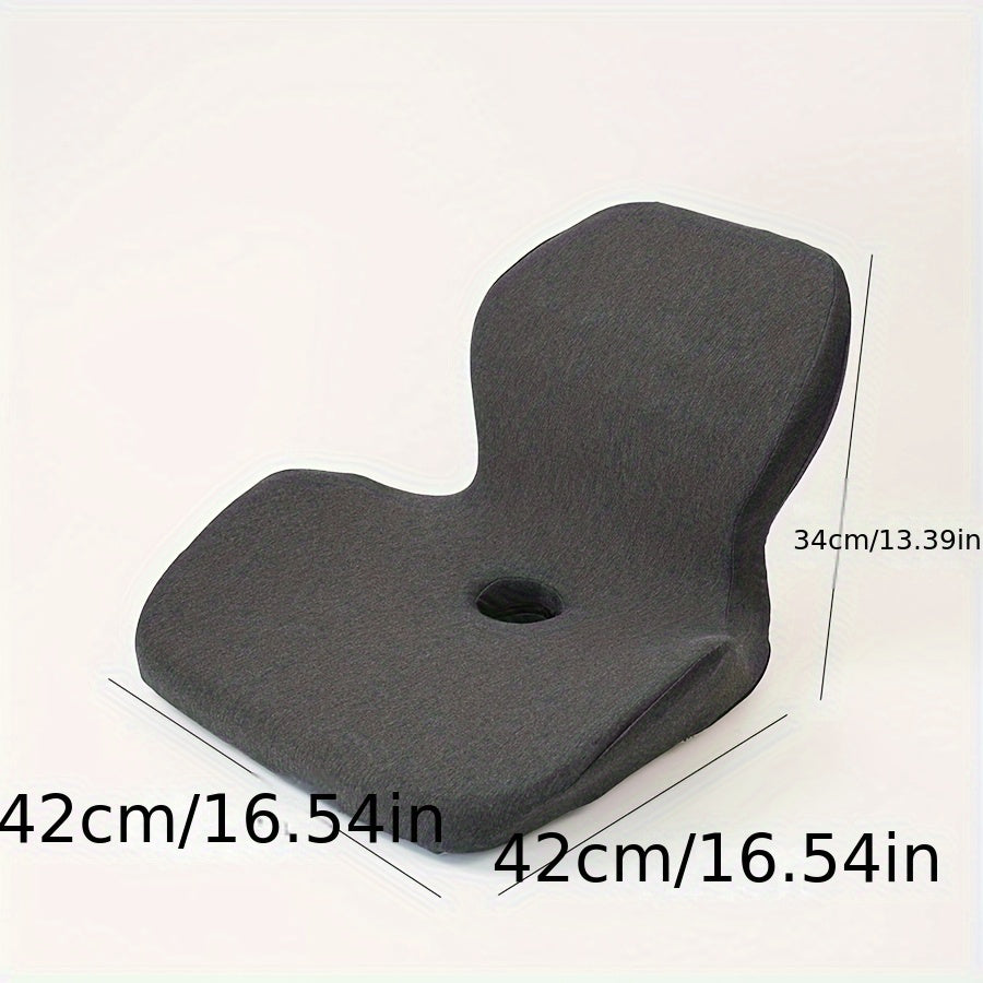 Ergonomic Seat Cushion with Backrest - Soft, Supportive, Washable Office Cushion for Hip and Lumbar Comfort, Ideal for Long-Term Sitting, Truck Drivers, and Desk Work, Black, Cushions for Sitting, Comfortable Seating, Contoured Design, Durable Cushion