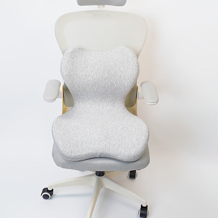 Ergonomic Office Chair Cushion with Integrated Backrest - Memory Foam Seat Cushion, Lightweight & Portable, Medium Soft Support for All Seasons, Black, Ergonomic Design for Posture & Comfort, Ergonomic Office Chair, Posture Support, Sleek Cushion Design,