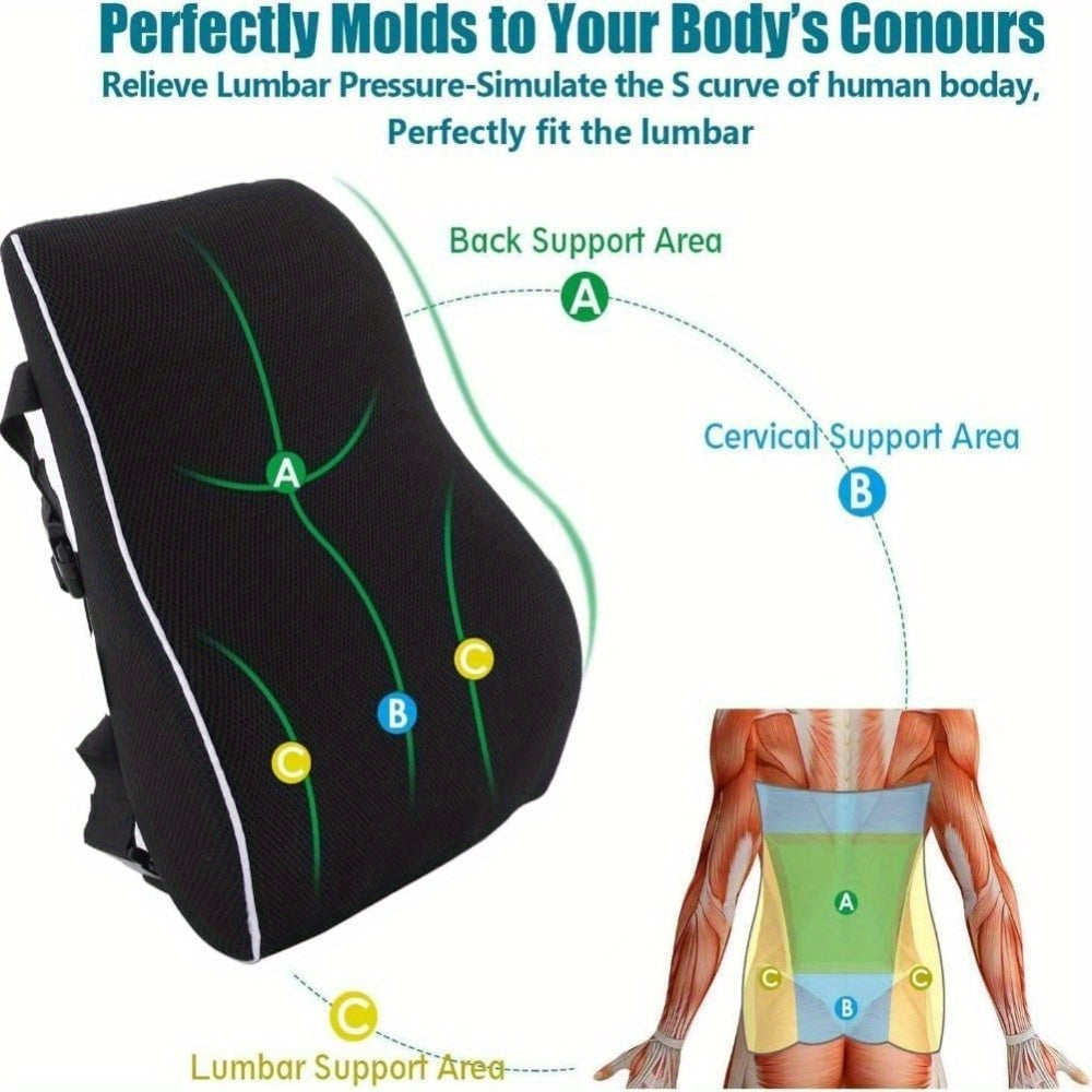 Office Lumbar Support, The Savior for Those Who Sit for Long Periods! Slow-Rebound Lumbar Cushion, Super Comfortable for Lower Back Support, Ergonomic Waist Pillow, Conforms And Supports, Say Goodbye to Back.