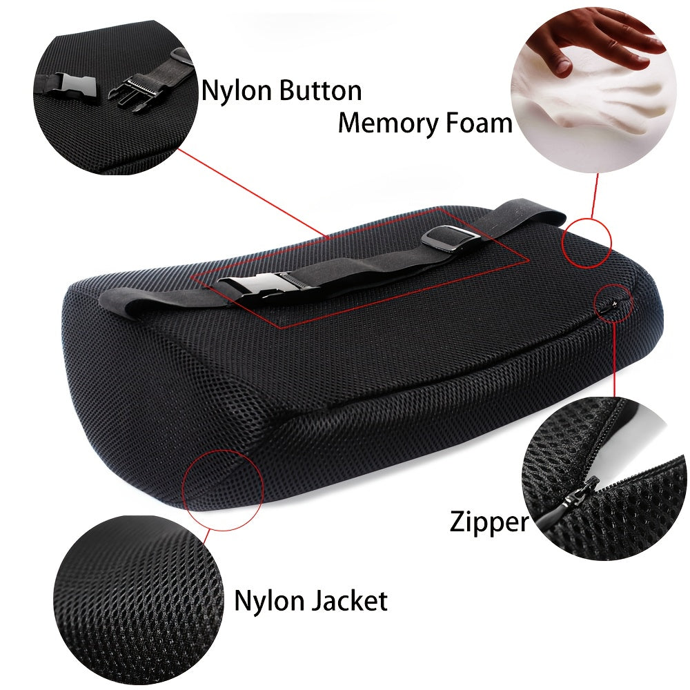 PRALENA 1pc Lumbar Pillow with Nylon Jacket & Straps, Ergonomic Design for Lumbar Support. Ideal for Office Chairs, Car Seats & Home Sofas. Relieves Back, Great for Adults. Size: 14.5"x11.5"x5"