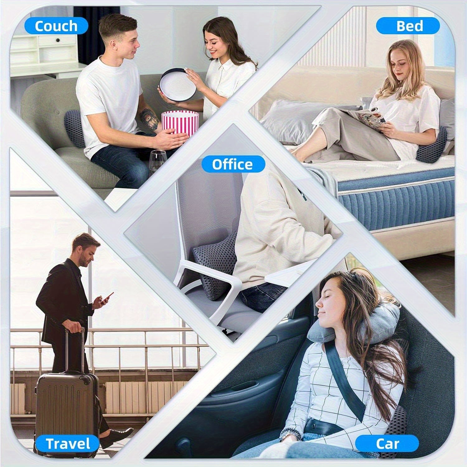 Lumbar Pillow, Lumbar Support Pillow, Suitable for Office Chairs and Car Seats, Back Support Pillow, Used to Lower Back, Used for Sleeping, Driving, Resting
