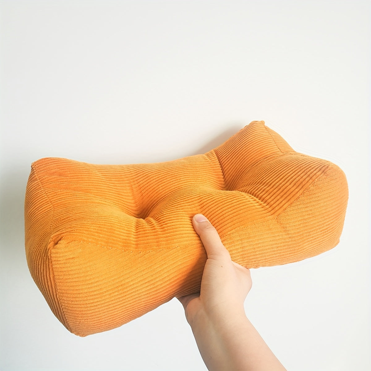 1pc Thickened Multi-Functional Lumbar Support Pillow, Retro Style Machine Washable Corduroy Fabric Suitable for Office Chairs and Home Decor, Concave Seat Cushion with Polyester Filling, Backrest Nap Pillow, Can Be Used as Headrest. 7.87inch*15.75inch