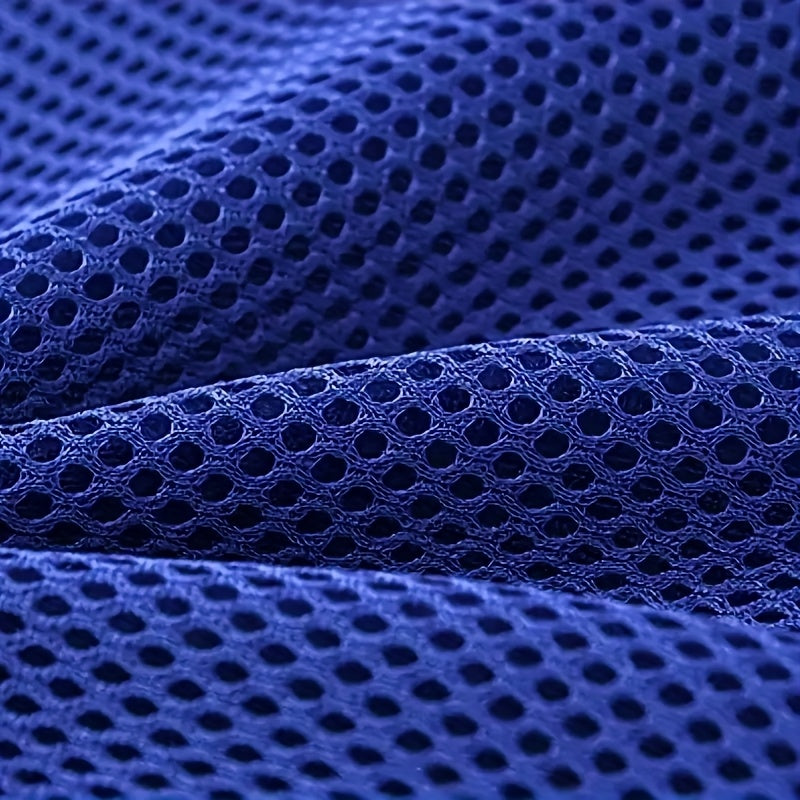 1pc Vintage Anime-Inspired Lumbar Pillow - Blue Geometric Pattern, Breathable Mesh Fabric, Zipper Closure for Easy Cleaning, Ideal for Office Chairs & Car Seats, Adult Use Only, All-Season Comfort, Office Comfort Accessory | Anime Theme Pillow | Zippered