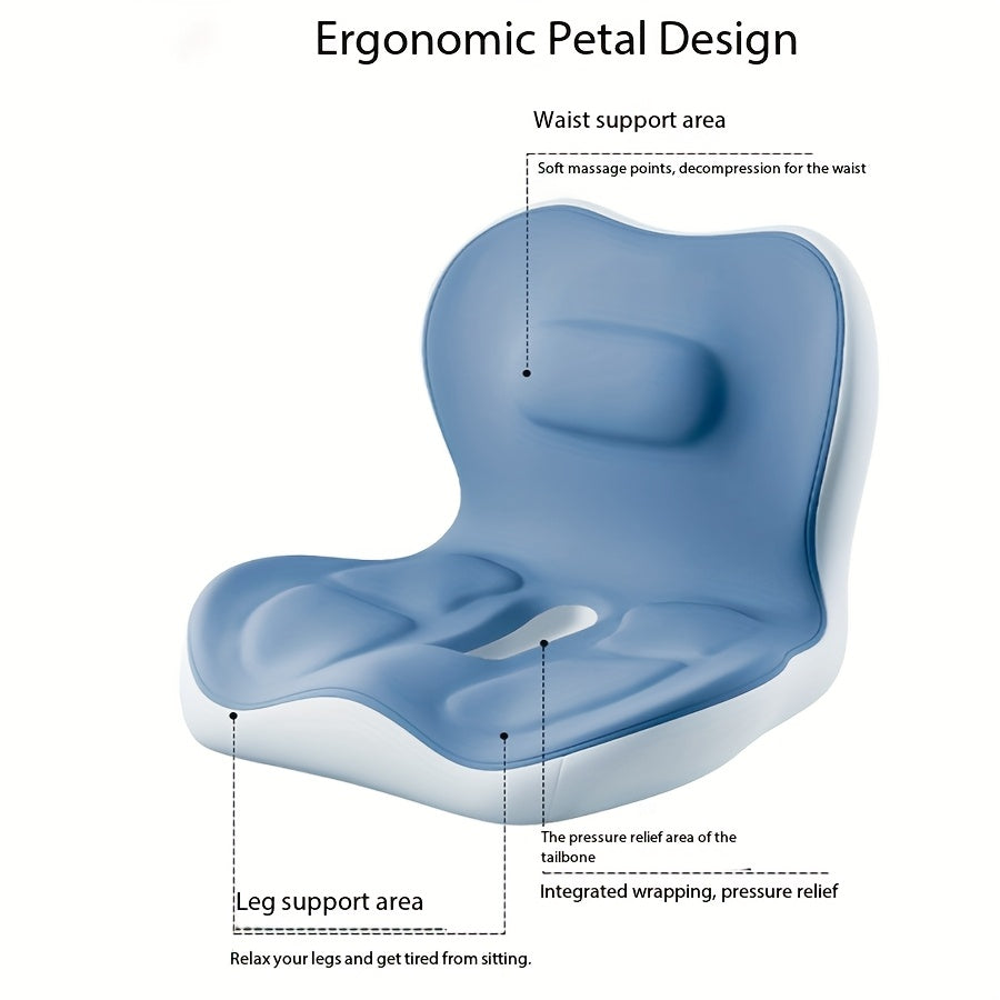 Memory Foam Backrest Cushion with Back Support, Hollow And Breathable, Hemorrhoid Cushion And Buttock Cushion, Ergonomically Designed, Suitable for Office Use, Suitable for All Seasons.