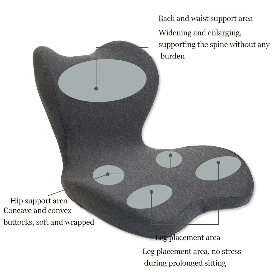 Ergonomic Office Chair Cushion with Integrated Backrest - Memory Foam Seat Cushion, Lightweight & Portable, Medium Soft Support for All Seasons, Black, Ergonomic Design for Posture & Comfort, Ergonomic Office Chair, Posture Support, Sleek Cushion Design,