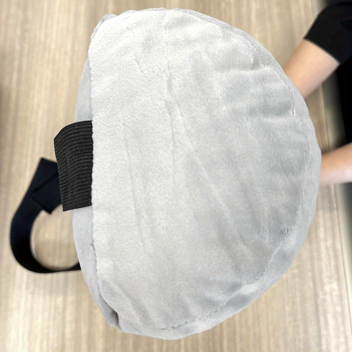 Velvet Roll Support Pillow for Lumbar, Back, Head, High Density Foam Support, Removable Cover, Upgraded Strap for Office, Chair, Car, Seat Relief & Improving Posture Grey