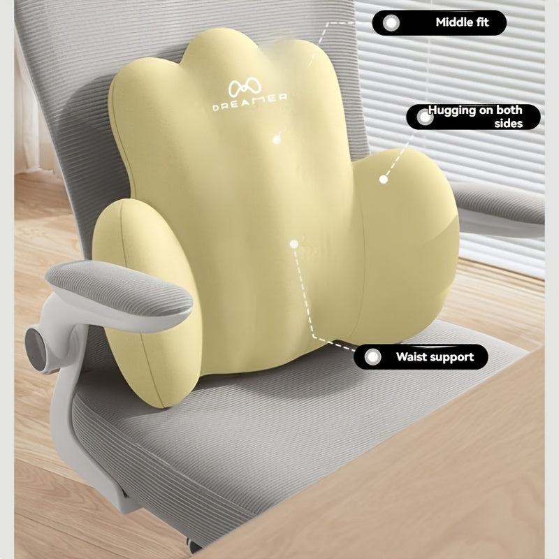 Ergonomic Coral-Shaped Memory Foam Waist Support Cushion - Lightweight Portable Design, Machine Washable, Ideal for Office Chairs, Car Seats, Wheelchairs, Home & Office Use, Comfortable Posture, Durable Fabric