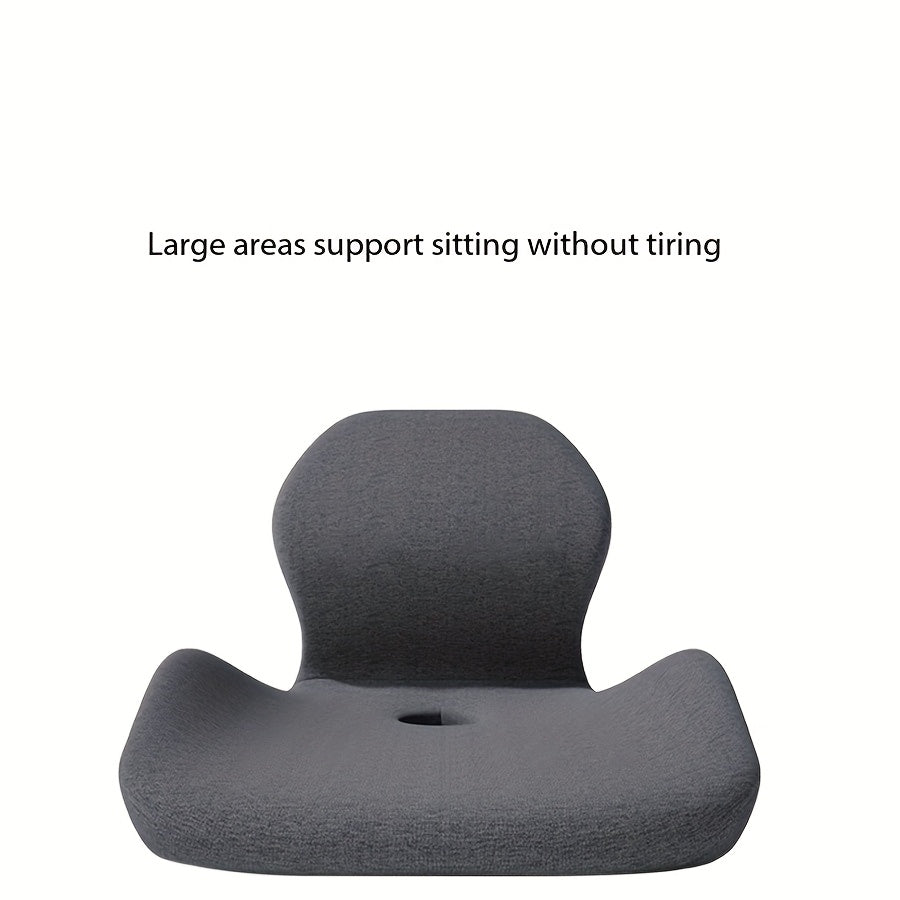 Ergonomic Seat Cushion with Backrest - Soft, Supportive, Washable Office Cushion for Hip and Lumbar Comfort, Ideal for Long-Term Sitting, Truck Drivers, and Desk Work, Black, Cushions for Sitting, Comfortable Seating, Contoured Design, Durable Cushion